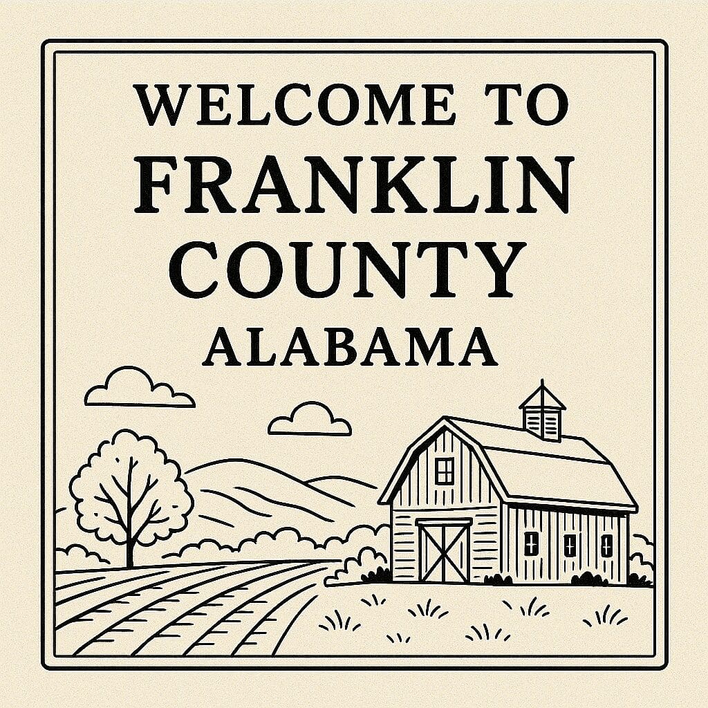 Franklin County Alabama Line Art Sign