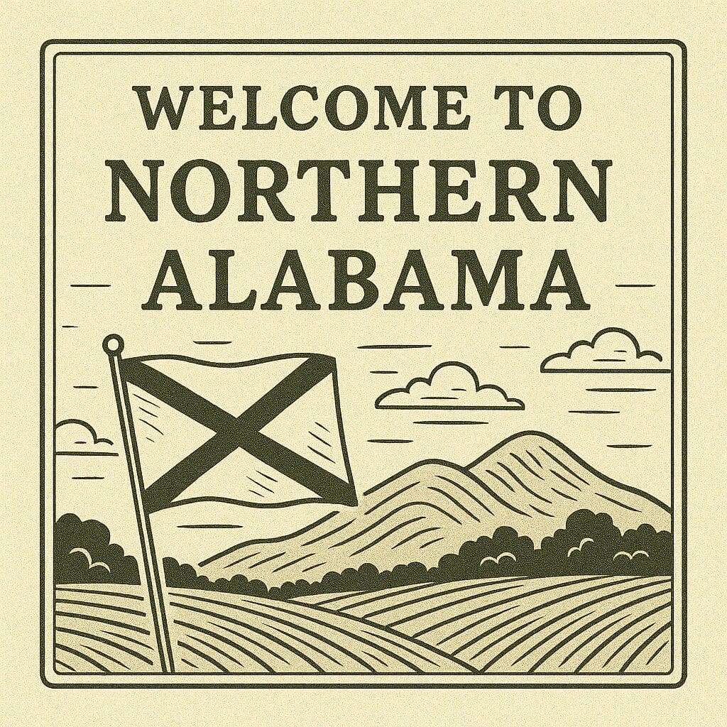 Northern Alabama Line Art Sign