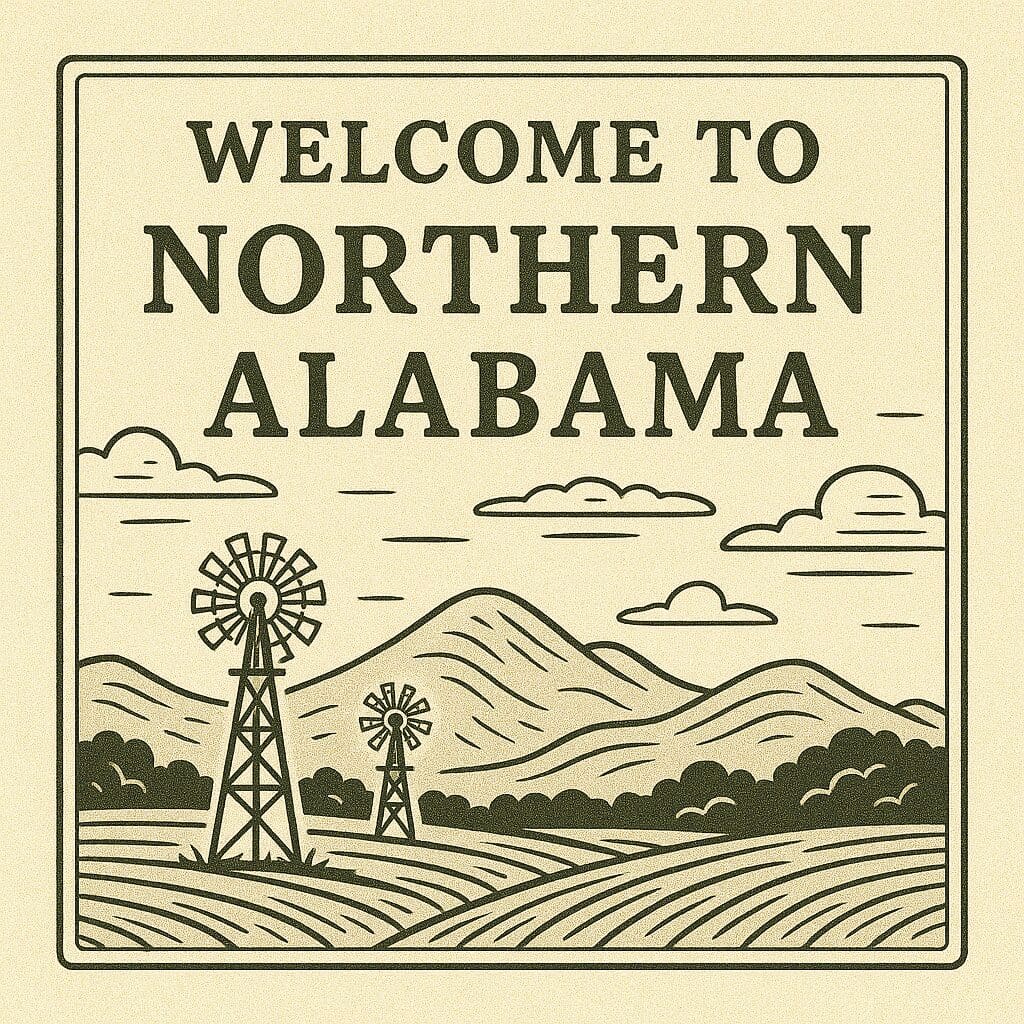 Northern Alabama Line Art Sign 2